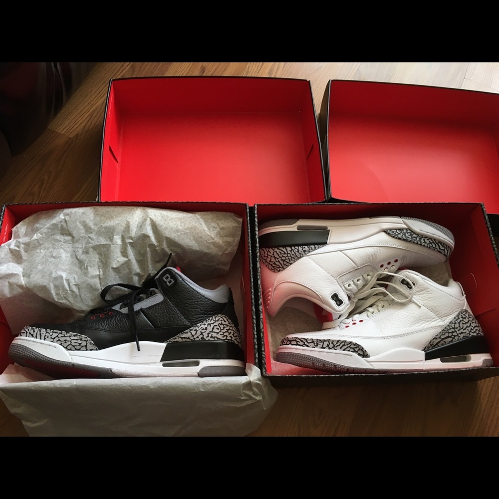 Air Jordan white cement 3’s - Picture 3 of 5